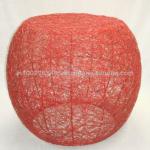 Round Red Metal Stool