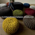 Hand Knitted Cotton Poufs