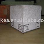 Velvet square white ottoman footstool(GKSC05)