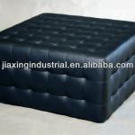 Latest design black living room leather ottoman D31