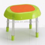 Plastic stool with metal leg