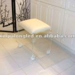 Acrylic Bathroom Stool Acrylic Vanity Bench Acrylic Chair with Casters and Cushion