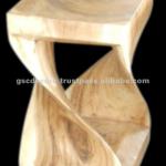 Twisted Natyral Color Home Use Wooden Stool