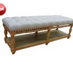 Classic French style fabric wooden ottoman DF-1860