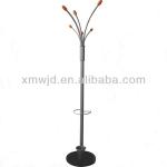 Hot sales high quality wooden and metal coat stand with umbrella stand-WJD-8126