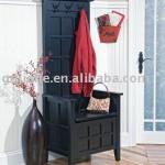 Hot!!!Black Mini Hall Tree clothing rack with sitting Storage Bench