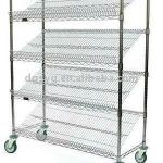 Mobile Wire Angled Shelf Carts-YG0231W