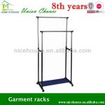 double metal garment rack wholesale with nonwoven shelf-CR463