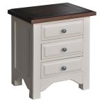 Denver Oak, Pine and MDF Night Stand with Three Drawers