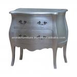 Silver Leaf 2 Drawers Bedside Table