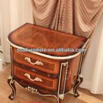 French antique luxury wood bedside cabinet