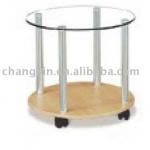 modern glass top tray side table