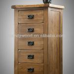 Rustic Solid Oak 5 Drawer Chest