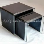 Black painted glass nest of table