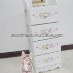 wooden furniture of 3 drawers and white painting for children