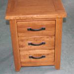 Chinese oak solid wood three drawer Nightstand