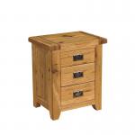 Sheffield Oak 3 Drawer Bedside