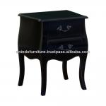 Black Balle Bedside Table with 2 Drawers