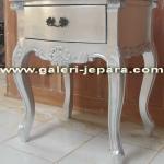 French Bedside Tables - Silver Nightstand Bedroom Furniture