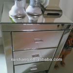 3-Drawer Mirrored Bedside Chest, Night Stand