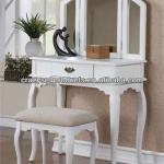 Pretty wood vanity dressing table white,black.walnut.walnut brown with bench