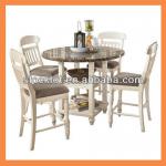 White vertebral wood Round Counter Table inventories