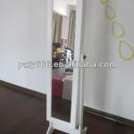 wooden framed mirror stand with jewelry armoire