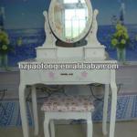 Classic Style Wooden Dressing Table with Stool