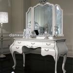 French style antique white bedroom dressing table with mirror KJ-01#-KJ-01#