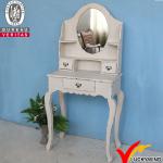 new product for 2013 vintage white wooden dressing table with mirror and stool-L19W9220