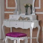 High gloss White Wooden Vanity Mirror Dresser furniture