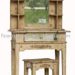 Wooden Dressing Table With Antiqued Mirror-YS10A018-046-56