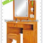 pvc wooden antique vanity dresser with mirror for bedroom furniture(400423)