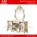 bedroom furniture/bedroom dresser/elegant antique white wooden dressing table with mirror CD104