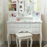 OMILAI Classic White Dressing Table With Mirror