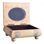 Wood Craft Oriental Jewelry Box With A Built-in Mirror(28-026)