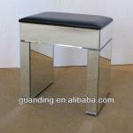 Venetian Mirrored Stool Fully Assembled Black Top