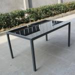 OUTDOOR FURNITURE C60680 Outdoor KD table with 5mm tempered glass TOP RECTANGULAR TABLE