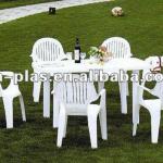 White plastic outdoor table and chair-CH-9004