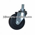 100mm black rubber thread stem furniture caster without brake 100mm