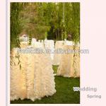 120&#39;&#39; taffeta petal table cloth for wedding SM-TB125