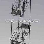 2 Tier Free Standing Wire Magazine Rack With Logo LFX-D1406