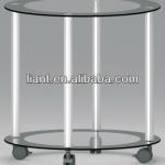 2 tiers small round glass table CJ0910