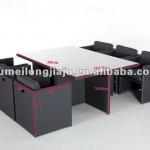 2012 top sales rattan table with chairs dining table T-040