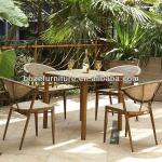 2013 Aluminum frame bamboo like powered coating dining set BZ-SB009