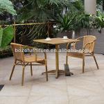 2013 bamboo like dining set/Bamboo like rattan chair/Polywood table with bamboo like aluminum frame BZ-SB015