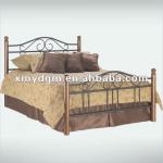 2013 durable home furniture queen size iron wooden bed with slats(ML-019) ML-07