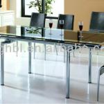 2013 fashionable Tempered glass extension dining table N-206