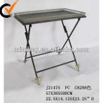 2013 high quality antique metal table with tray J21475