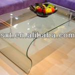 2013 high quality cheap hot bend glass coffee table design HT-74